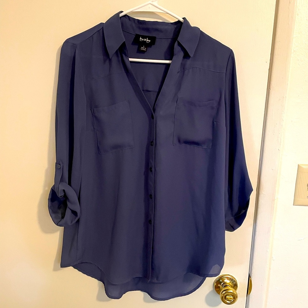 Blue Sheer Button Up